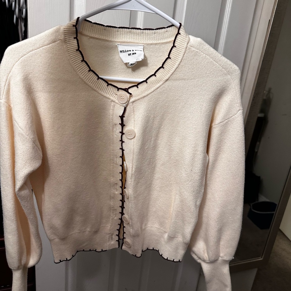 Willow & Root Cream Button-Up Cardigan
